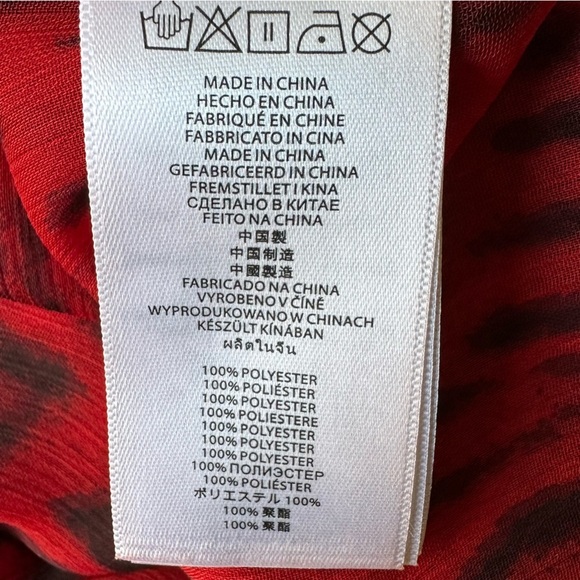 Michael Kors Women’s Long Sleeves V-Neck Dress Red/Black Size 6 - Picture 8 of 12